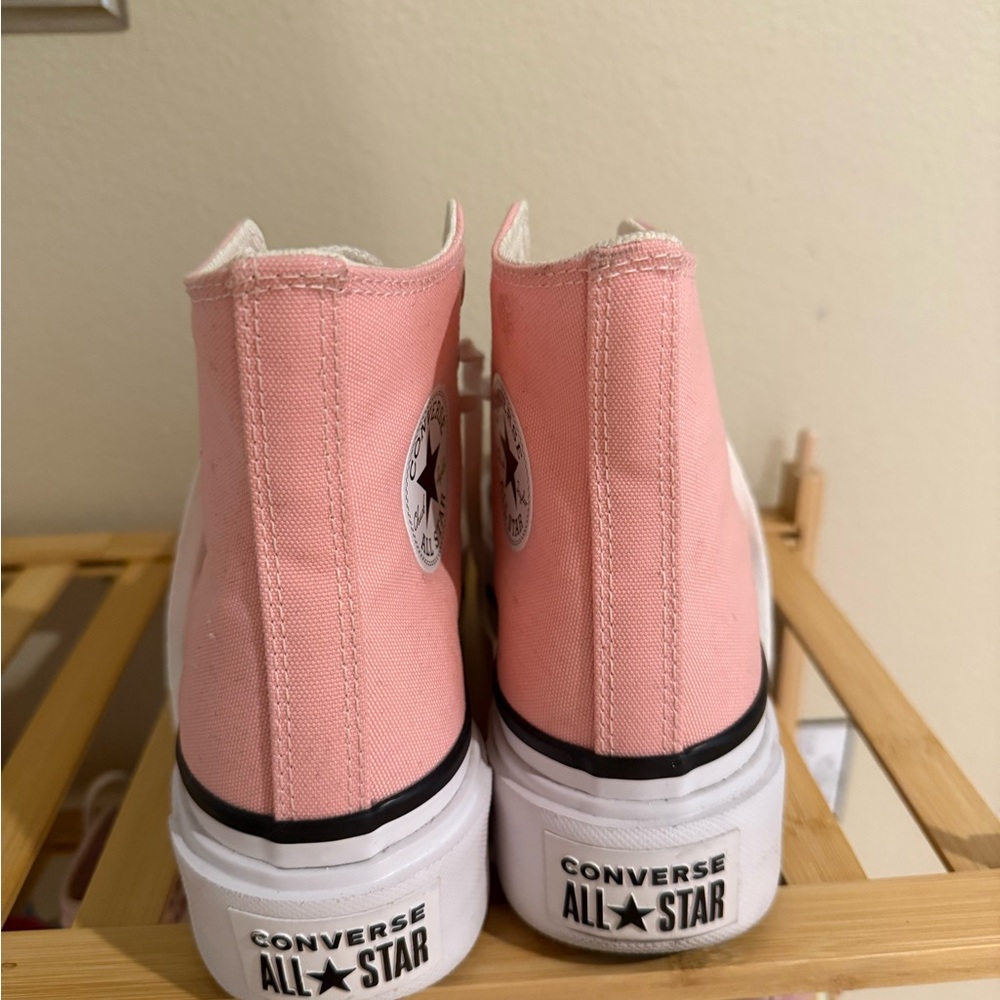 Converse Pink High-Top Platform Sneakers - Picture 4 of 10